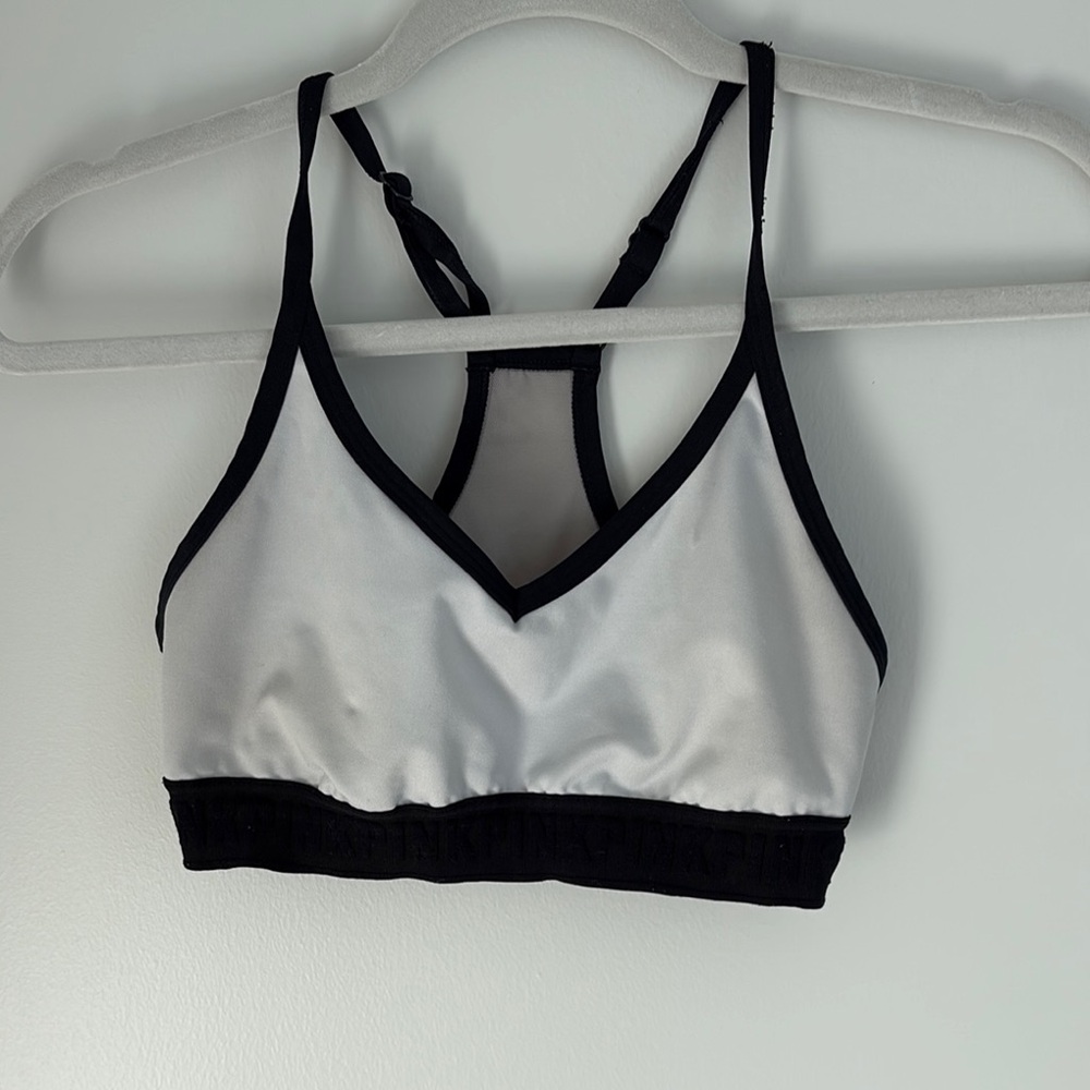 PINK Victoria's Secret Black and White Racerback Bra